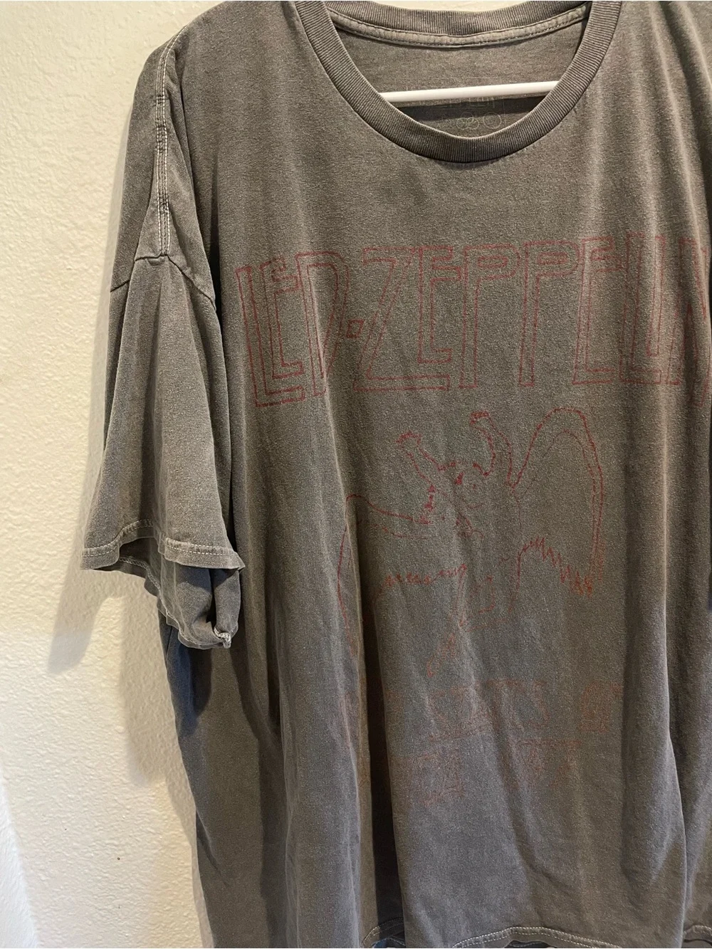 🎸Led Zeppelin 1977 Tour Graphic Tee - Acid Wash Mens 2XL Rock - Picture 2 of 5